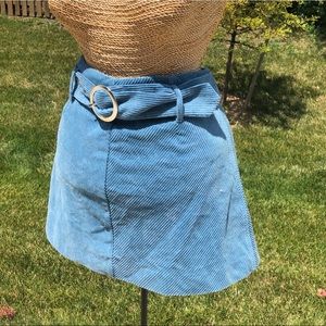 Zara Skirts - Blue corduroy belted skirt Zara Skirts - Blue corduroy belted skirt